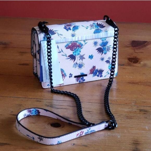 Rebecca Minkoff Christy Floral Shoulder Crossbody Saffiano Leather Handbag Chain - Picture 4 of 8